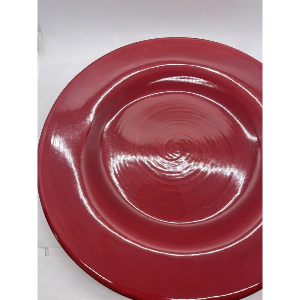 Pottery Barn Sausalito Merlot Red Plate 12.25